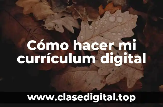 Cómo hacer mi currículum digital