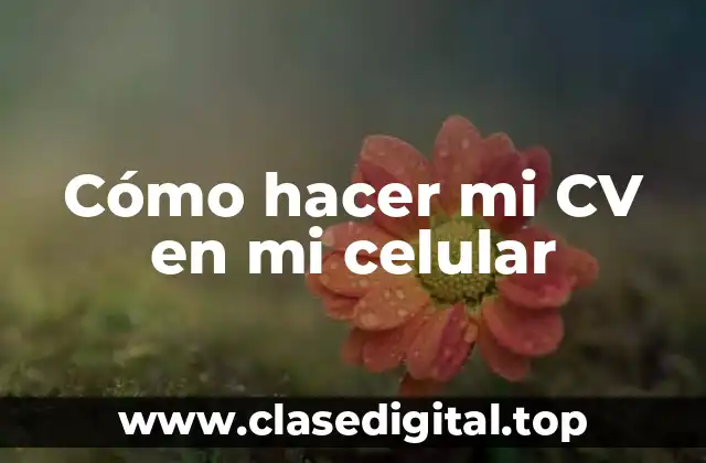 Cómo hacer mi CV en mi celular