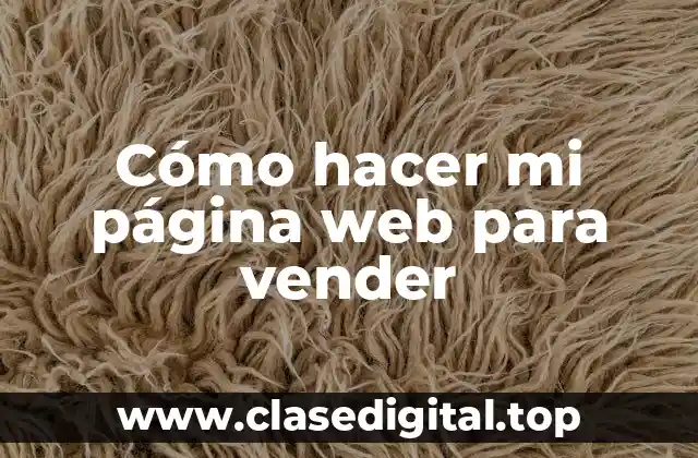 Cómo hacer mi página web para vender