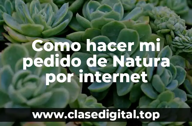 Como hacer mi pedido de Natura por internet