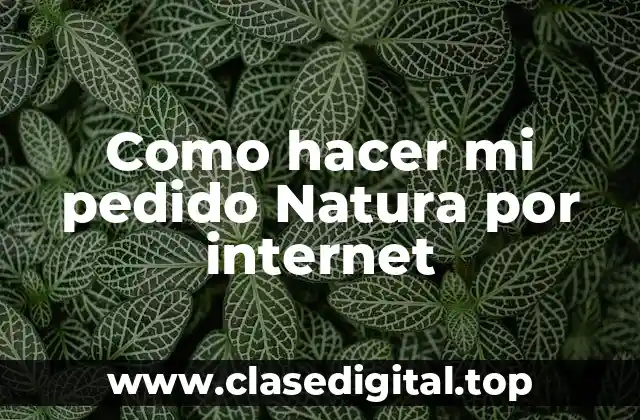 Como hacer mi pedido Natura por internet