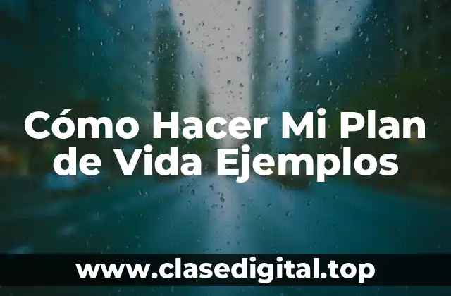Cómo Hacer Mi Plan de Vida Ejemplos