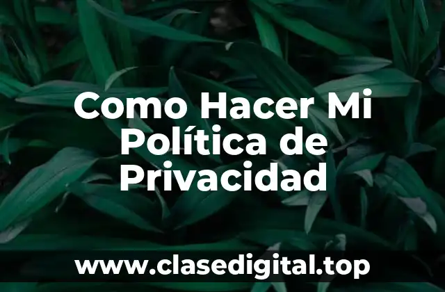 Como Hacer Mi Política de Privacidad