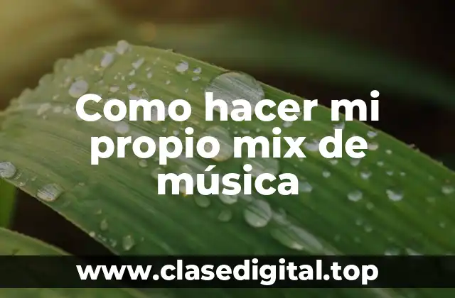 Como hacer mi propio mix de música