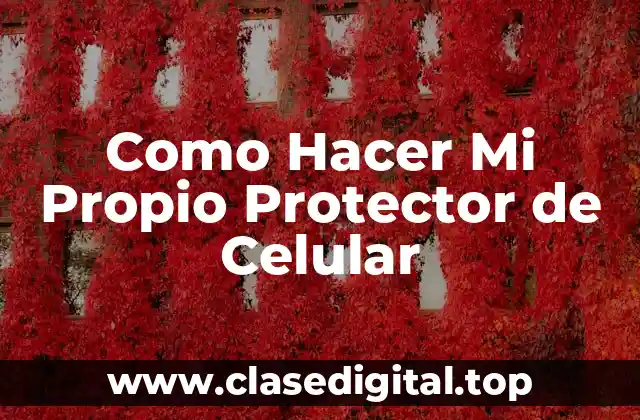 Como Hacer Mi Propio Protector de Celular