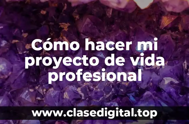 Cómo hacer mi proyecto de vida profesional