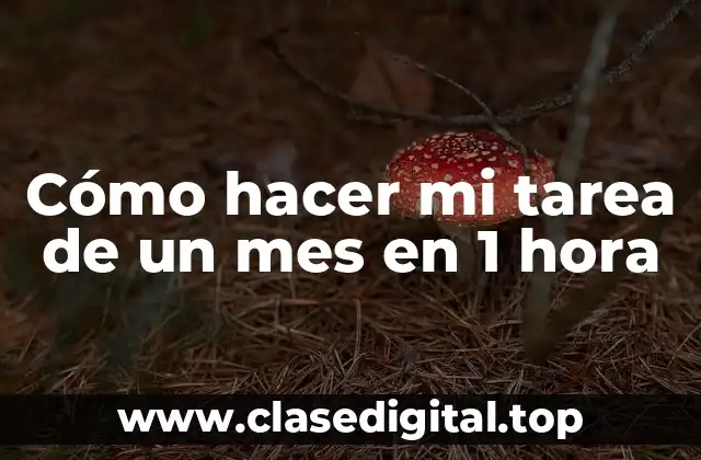 Cómo hacer mi tarea de un mes en 1 hora