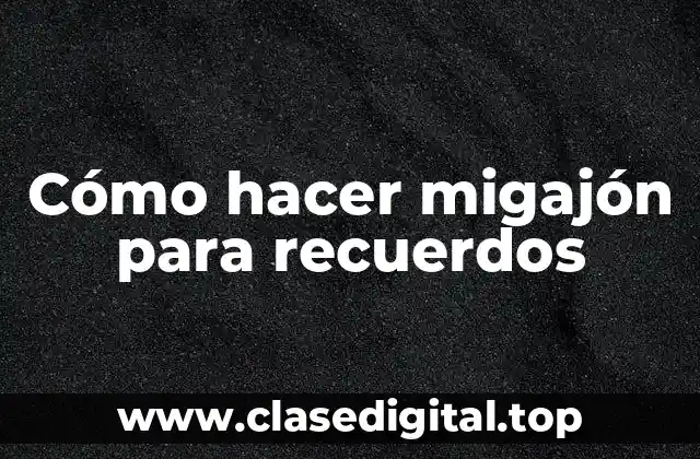 Cómo hacer migajón para recuerdos