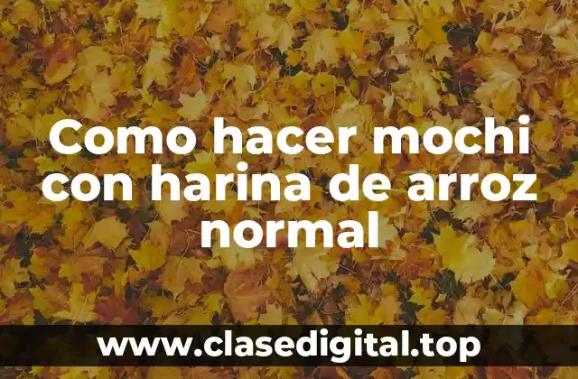 Como hacer mochi con harina de arroz normal