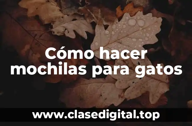 Cómo hacer mochilas para gatos