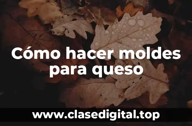 Cómo hacer moldes para queso