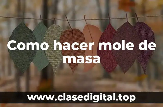¿Qué es el mole de masa y para qué se usa?