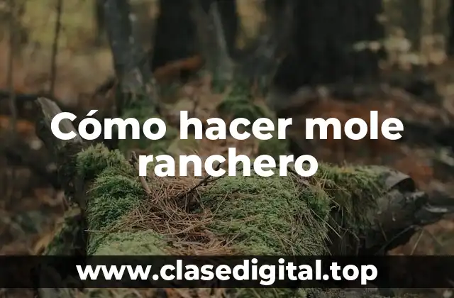 Cómo hacer mole ranchero