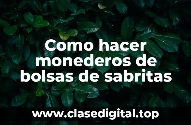 Como hacer monederos de bolsas de sabritas