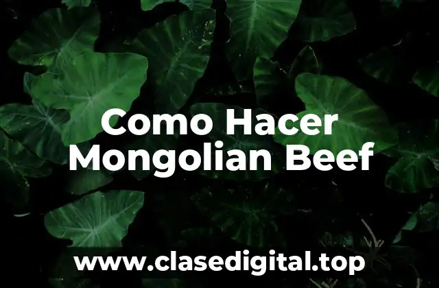 Como Hacer Mongolian Beef