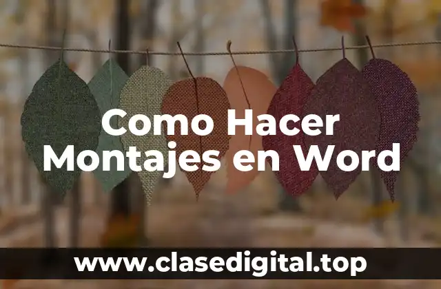 Como Hacer Montajes en Word