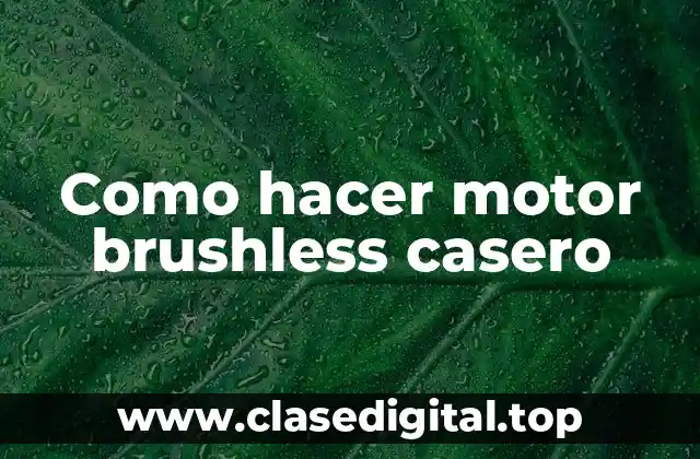 Como hacer motor brushless casero