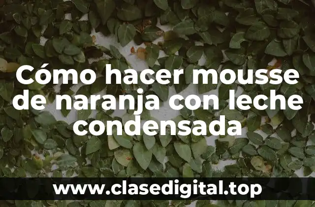¿Qué es el mousse de naranja con leche condensada?