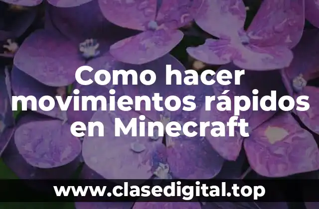Como hacer movimientos rápidos en Minecraft
