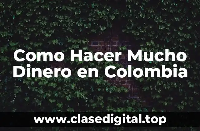 Como Hacer Mucho Dinero en Colombia