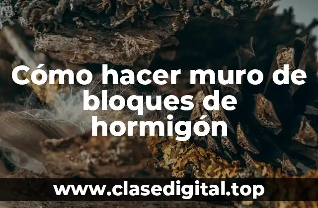 Cómo hacer muro de bloques de hormigón