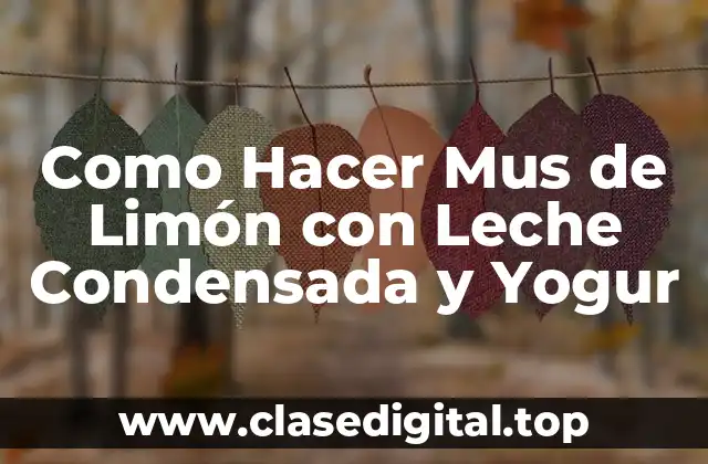Como Hacer Mus de Limón con Leche Condensada y Yogur