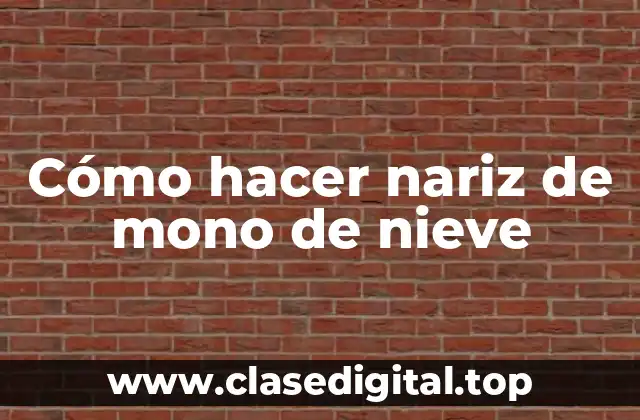 Cómo hacer nariz de mono de nieve