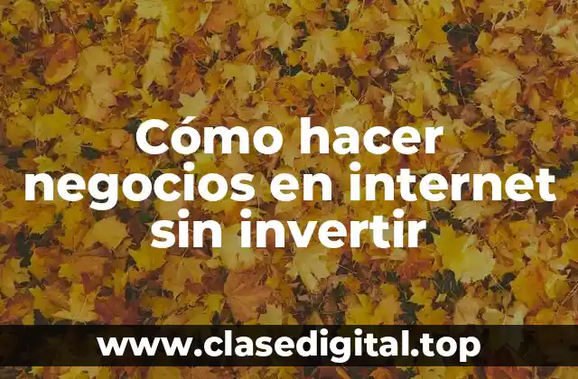 Cómo hacer negocios en internet sin invertir dinero