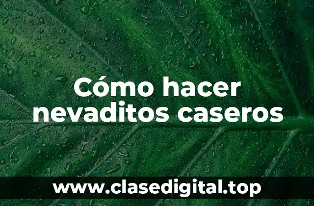 Cómo hacer nevaditos caseros