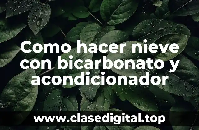 Como hacer nieve con bicarbonato y acondicionador