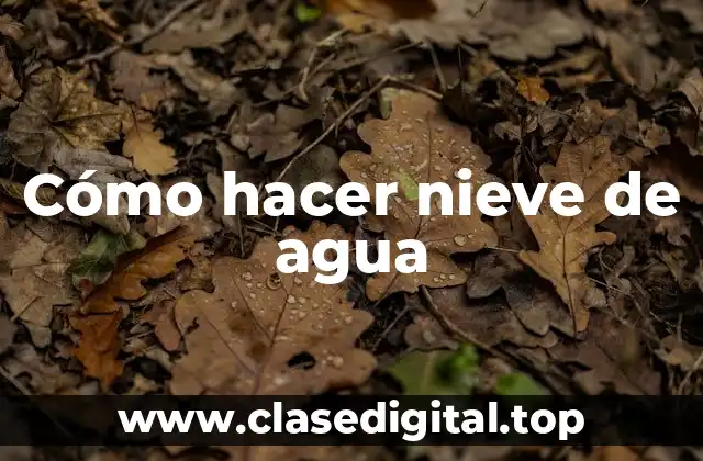 Cómo hacer nieve de agua