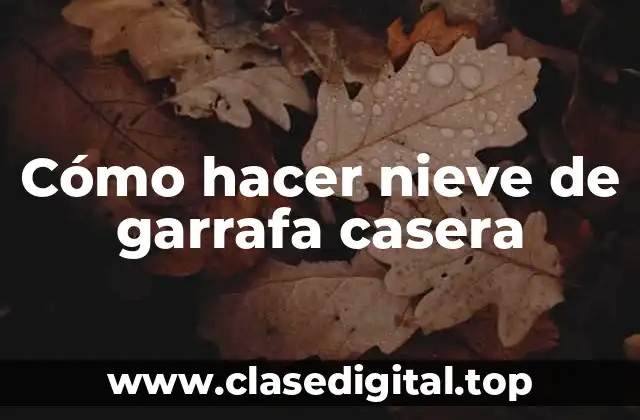 ¿Qué es nieve de garrafa casera y para qué sirve?