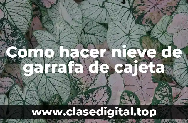 Como hacer nieve de garrafa de cajeta