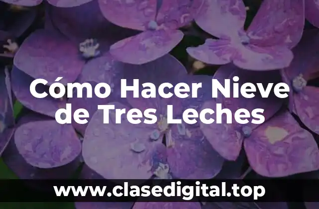 Cómo Hacer Nieve de Tres Leches
