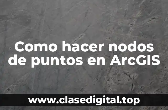 Como hacer nodos de puntos en ArcGIS