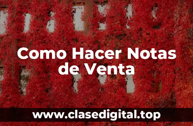 Como Hacer Notas de Venta