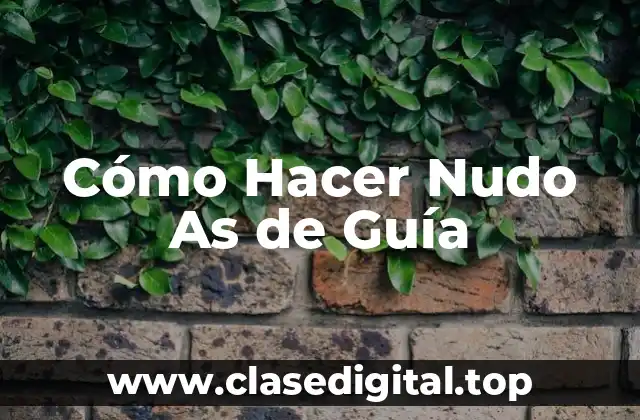 ¿Qué es el Nudo As de Guía y Para Qué Sirve?