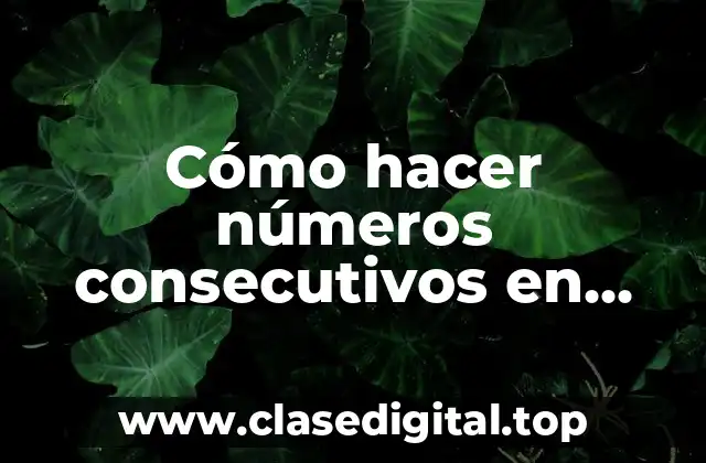 Cómo hacer números consecutivos en Illustrator