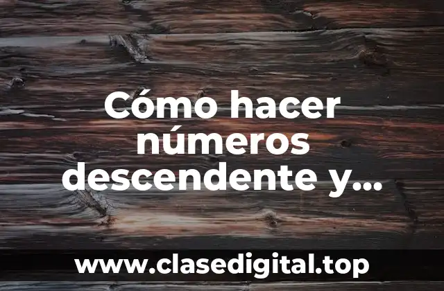 Cómo hacer números descendente y ascendente en Visual Basic