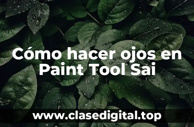 Cómo hacer ojos en Paint Tool Sai
