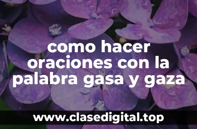 como hacer oraciones con la palabra gasa y gaza