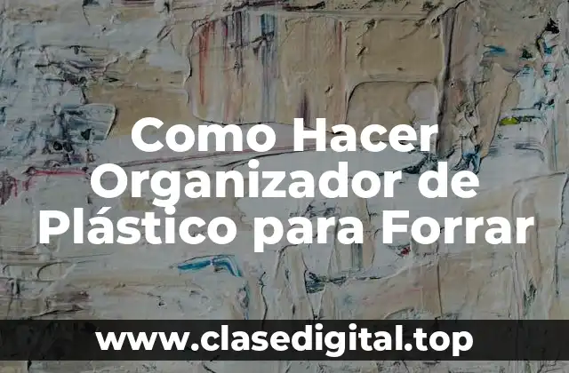 Como Hacer Organizador de Plástico para Forrar