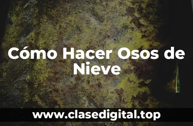 Cómo Hacer Osos de Nieve