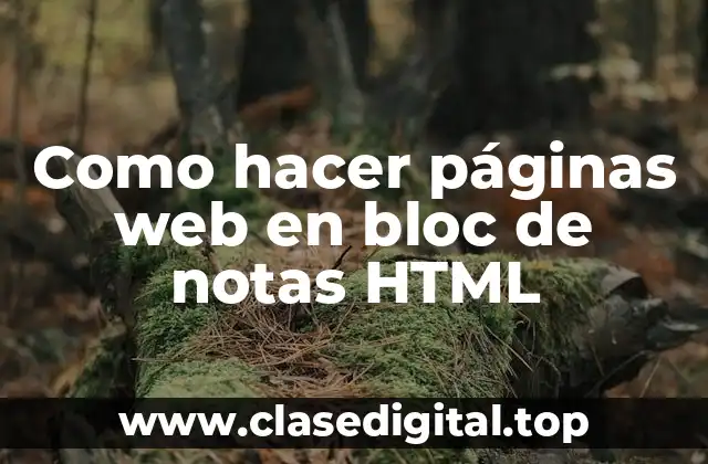 Como hacer páginas web en bloc de notas HTML