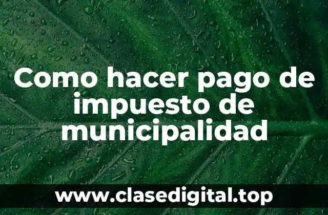 Como hacer pago de impuesto de municipalidad