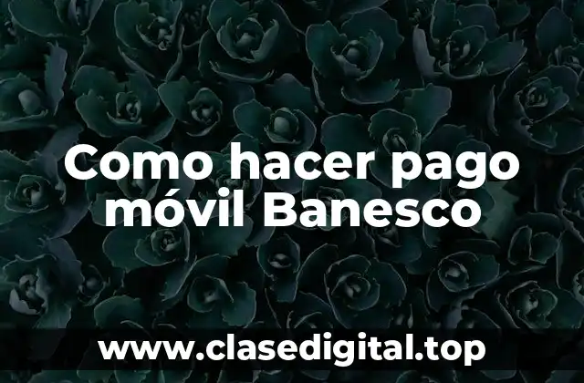 Como hacer pago móvil Banesco