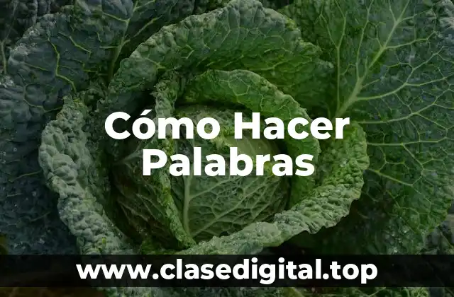 Cómo Hacer Palabras