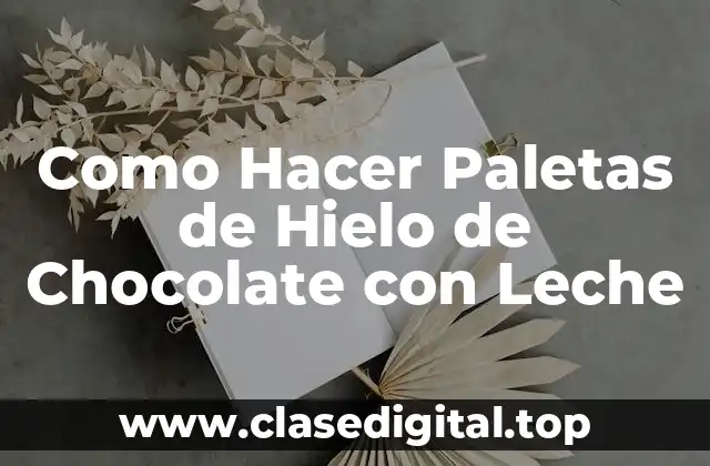Paletas de Hielo de Chocolate con Leche: ¿Qué Son y Para Qué Sirven?