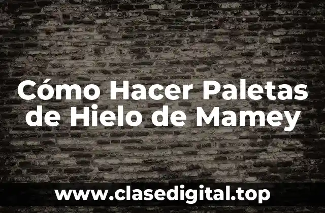 Cómo Hacer Paletas de Hielo de Mamey