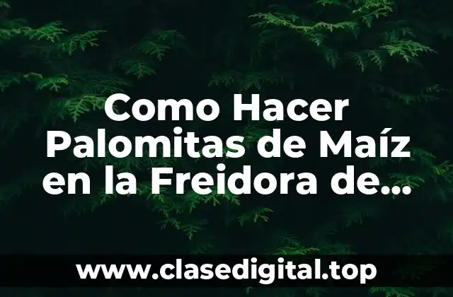 Como Hacer Palomitas de Maíz en la Freidora de Aire